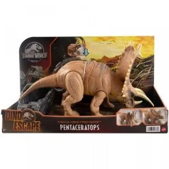 Mattel Jurassic World Μεγάλοι Δεινόσαυροι Με Λειτουργία Πολλαπλής Επίθεσης Pentaceratops Dinosaur (HCM05)