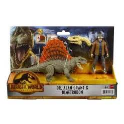 Mattel Jurassic World Σετ Άνθρωπος Και Δεινόσαυρος Dr. Alan Grant And Dimetrodon (GWM25)
