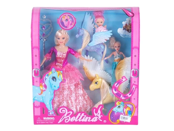 Blue Toys Κουκλα Bettina Με Κουκλα Μωρο Και 2 Πηγασοι Οεμ (MKC223008) - Image 3