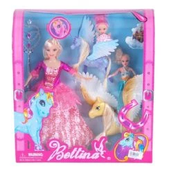 Blue Toys Κουκλα Bettina Με Κουκλα Μωρο Και 2 Πηγασοι Οεμ (MKC223008)