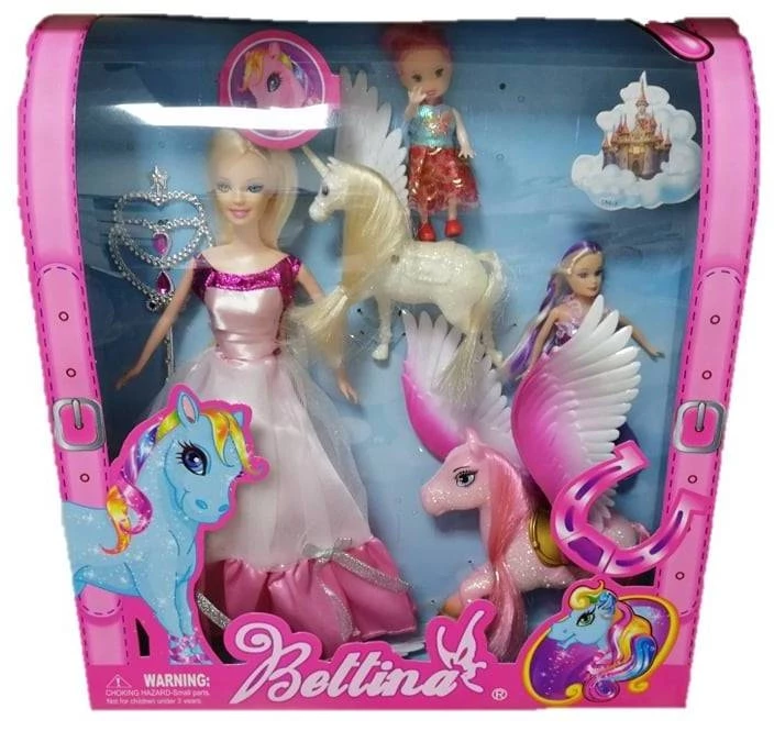 Blue Toys Κουκλα Bettina Με Κουκλα Μωρο Και 2 Πηγασοι Οεμ (MKC223008) - Image 2