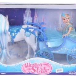 Blue Toys Κούκλα Με Άμαξα, Άλογο Και Φως (MKF721812)