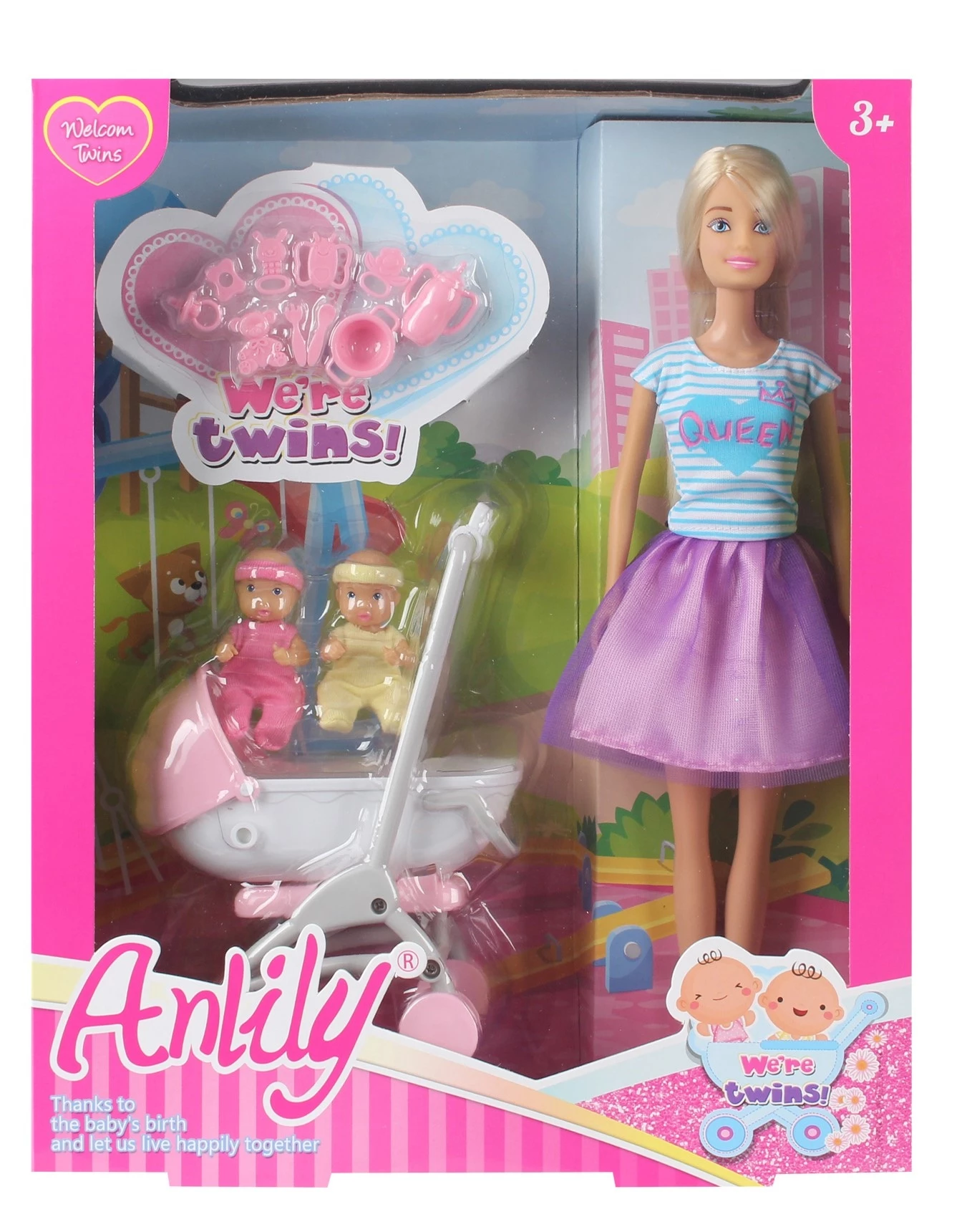 Blue Toys Κούκλα Anlily Με Καρότσι Και Μωρό (MKK535893) - Image 3