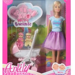 Blue Toys Κούκλα Anlily Με Καρότσι Και Μωρό (MKK535893)