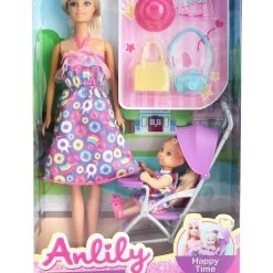 Blue Toys Κούκλα Anily Με καπέλο, Τσάντα, Κάμερα, Καρότσι (MKL006575)