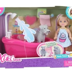 Blue Toys Κούκλα Kiki Love Με Μπανιέρα Και Σκύλο (MKL414500)