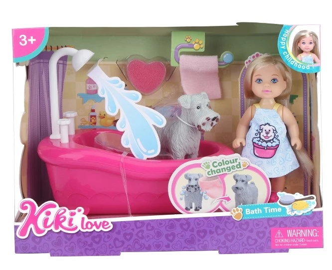 Blue Toys Κούκλα Kiki Love Με Μπανιέρα Και Σκύλο (MKL414500)
